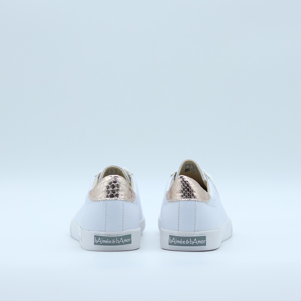 Giày thể thao nữ sneaker màu trắng đẹp dáng giày bata cổ thấp đế bằng chính hãng bAimée &amp; bAmor - MS0963