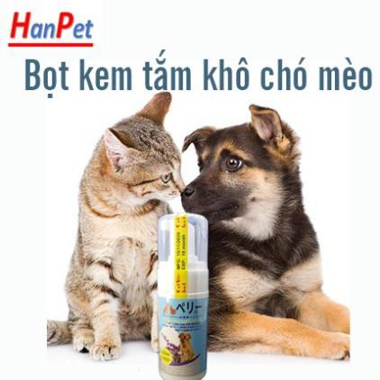 Hanpet.GV- Bọt tắm khô chó mèo chuột hamster (Sữa tắm khô Hàng Nhật bản) chai 100ml Tắm thú cưng không cần nước