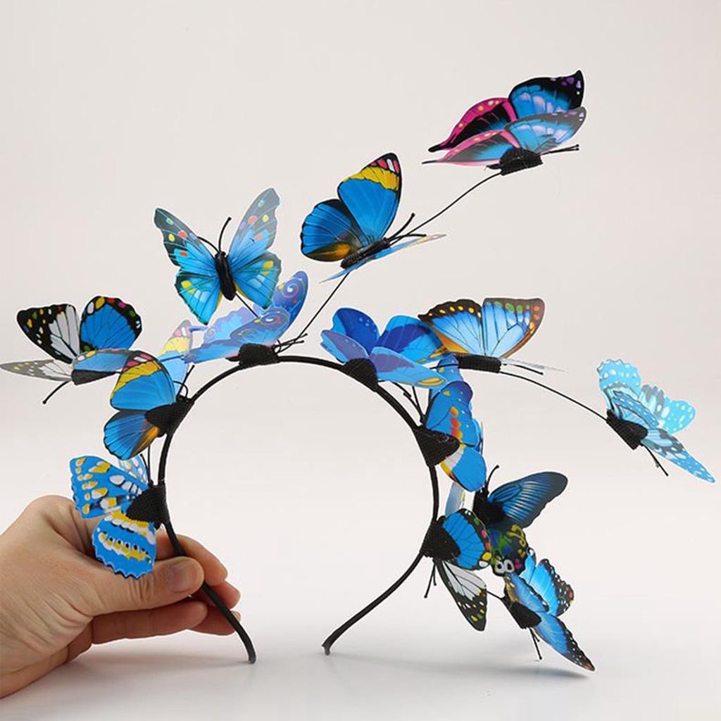 Cài Tóc Hình Vương Miện Đính Cánh Bướm Hóa Trang Halloween