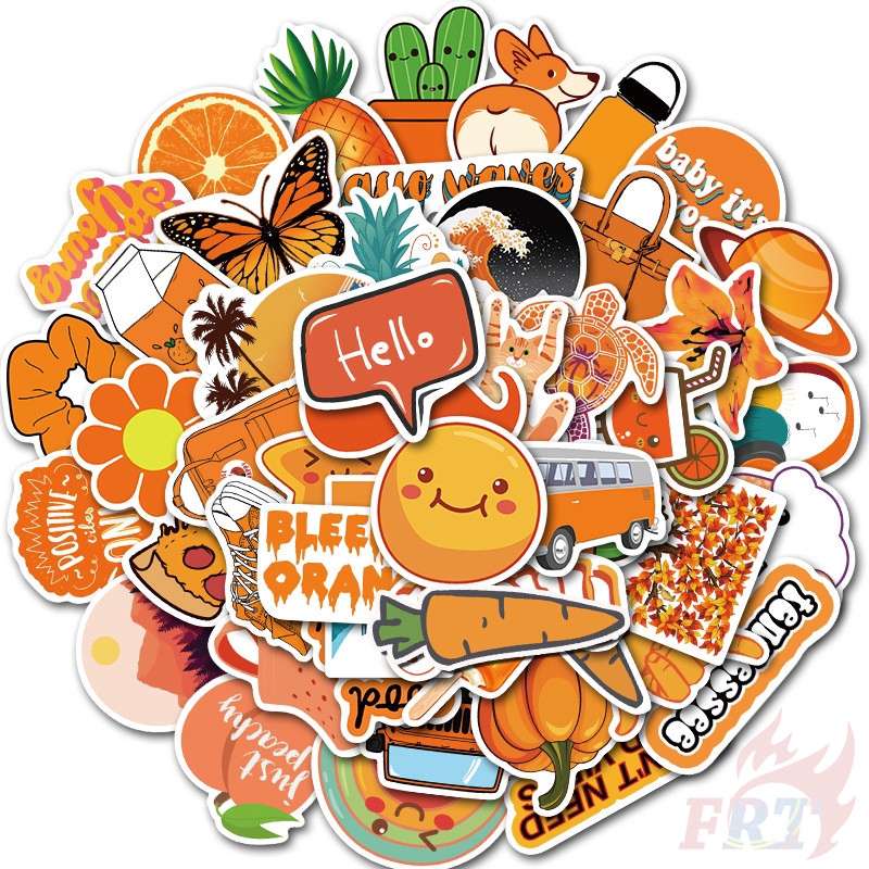 Set 50 Miếng Dán Hình Trái Cam Chống Nước Dùng Để Trang Trí Tiện Dụng