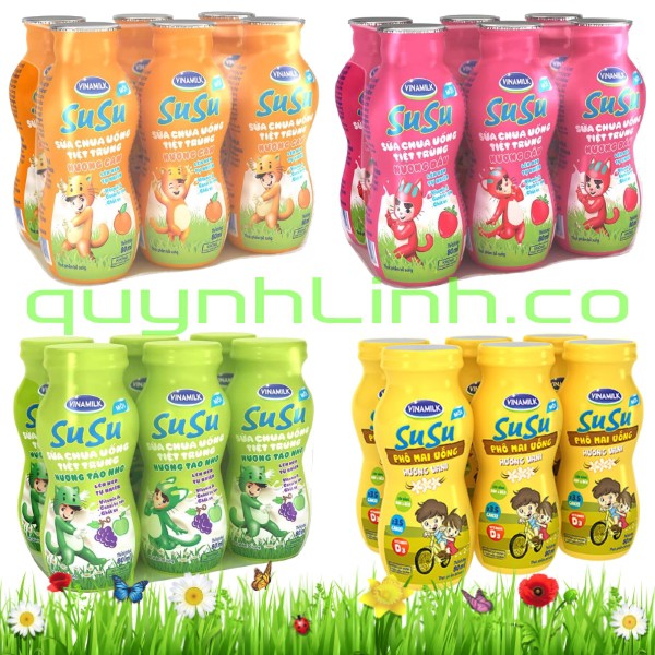 VINAMILK Sữa chua uống SuSu 24 chai 80ml hỗn hợp