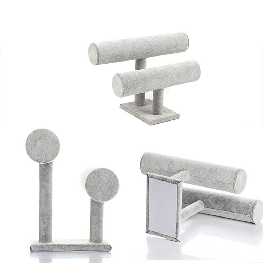 Giá Đỡ Trưng Bày Trang Sức 2 Tầng Bằng Nhung Màu Trơn Đơn Giản