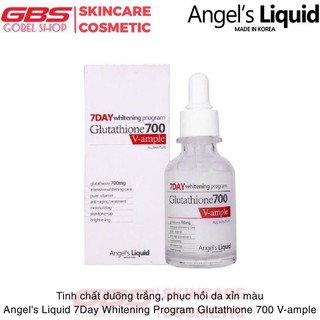 Tinh chất , Serum dưỡng trắng và cấp ẩm Angel's Liquid 7Day Whitening Program Glutathione 700 V-Ample 30ml