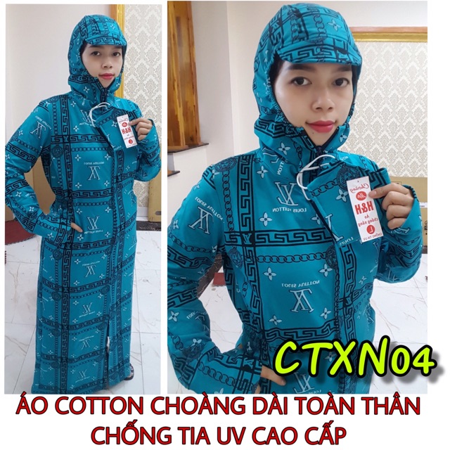 ÁO COTTON CHOÀNG DÀI TOÀN THÂN CHỐNG TIA UV CAO CẤP MỚI