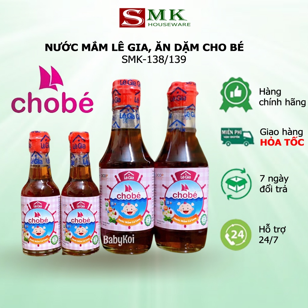 [CHÍNH HÃNG] Nước Mắm Lê Gia Ăn Dặm Cho Bé, Nước Mắm Cá Cơm Nguyên Chất, Hương Vị Đặc Biệt