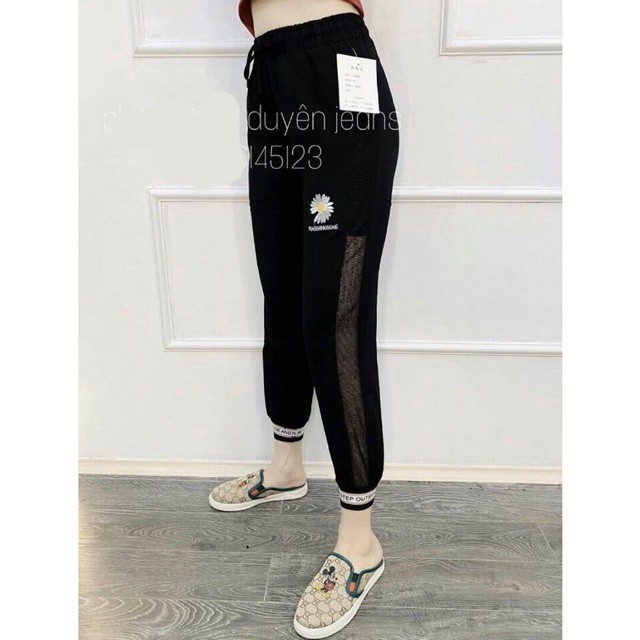 Quần đũi nữ đẹp baggy cạp chun chất đũi xước thoáng mát phong cách Hàn Quốc Q022