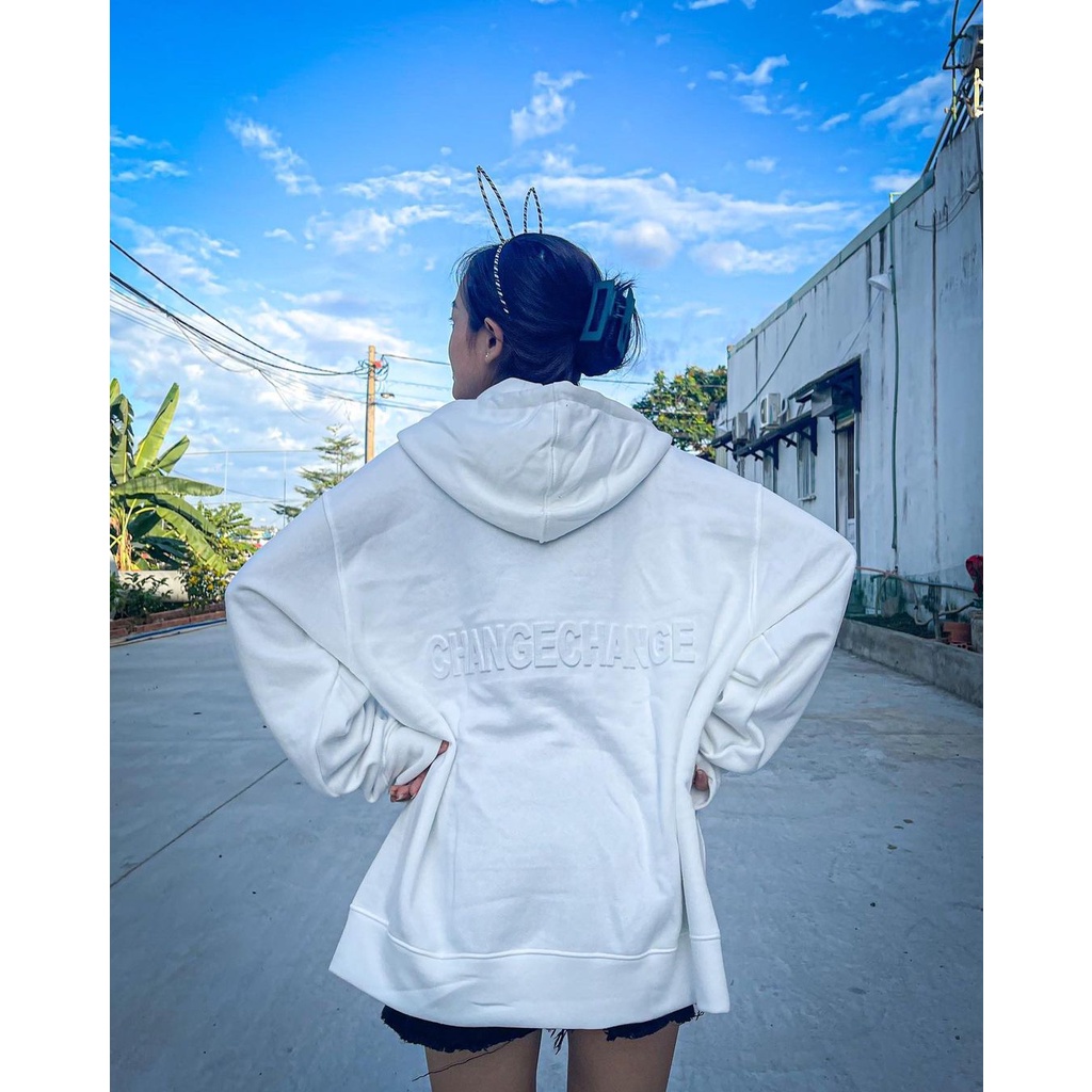 Áo Khoác Hoodie Phối Zip 37 Dập Chữ Nổi Vải Nỉ Bông Form Rộng Ulzzang | BigBuy360 - bigbuy360.vn