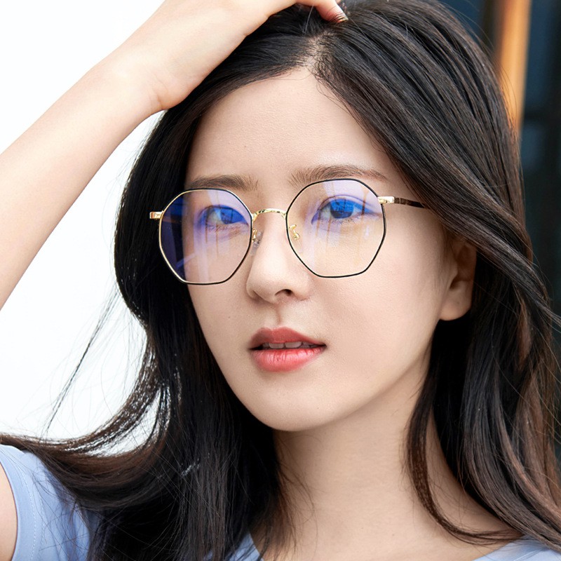 Mắt kính gọng tròn trong suốt chống ánh sáng xanh cho nam nữ