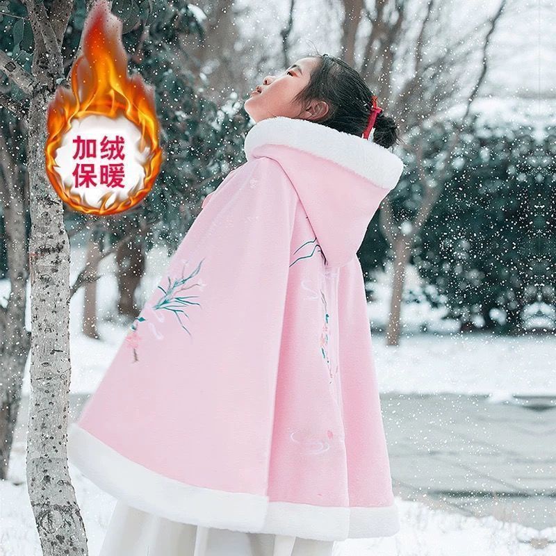 Áo Choàng Hán Phục Bằng Vải Lông Dày Ấm Áp Thời Trang Thu Đông Cho Bé Gái | BigBuy360 - bigbuy360.vn