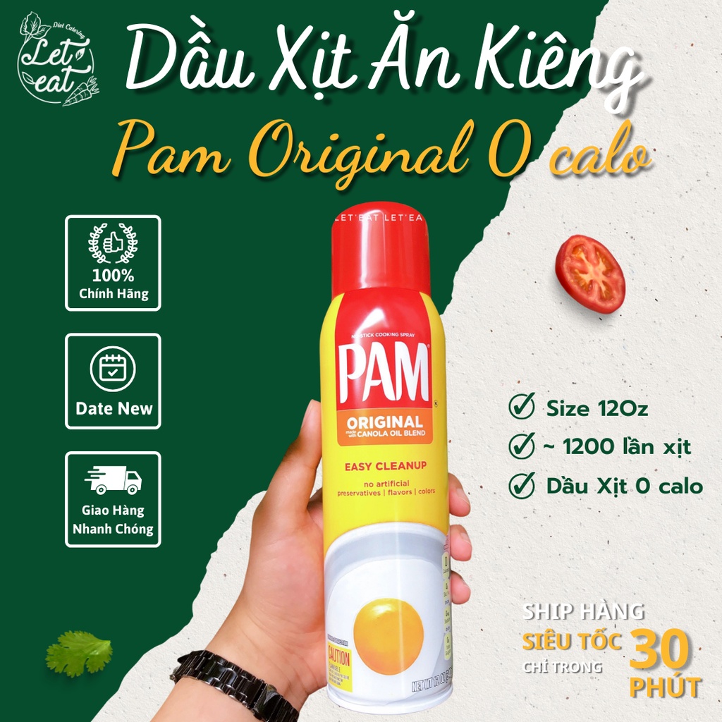 Dầu Xịt Pam Dầu Ăn Kiêng 0 calories Dạng Xịt Pam original 12 oz. 1200 lần