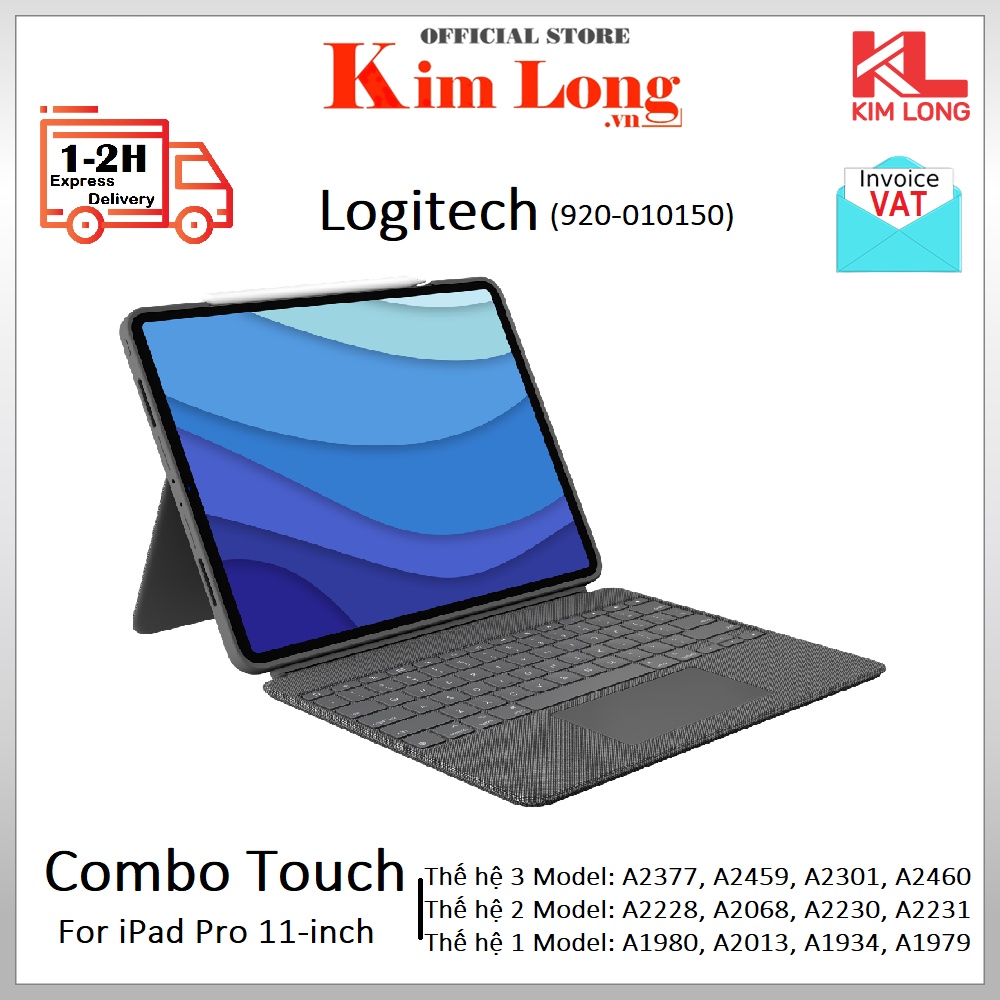 Logitech Combo Touch for iPad Pro 11 inch (thế hệ thứ 1, 2, 3 &amp; 4 ) Bao da bàn phím (keyboard)