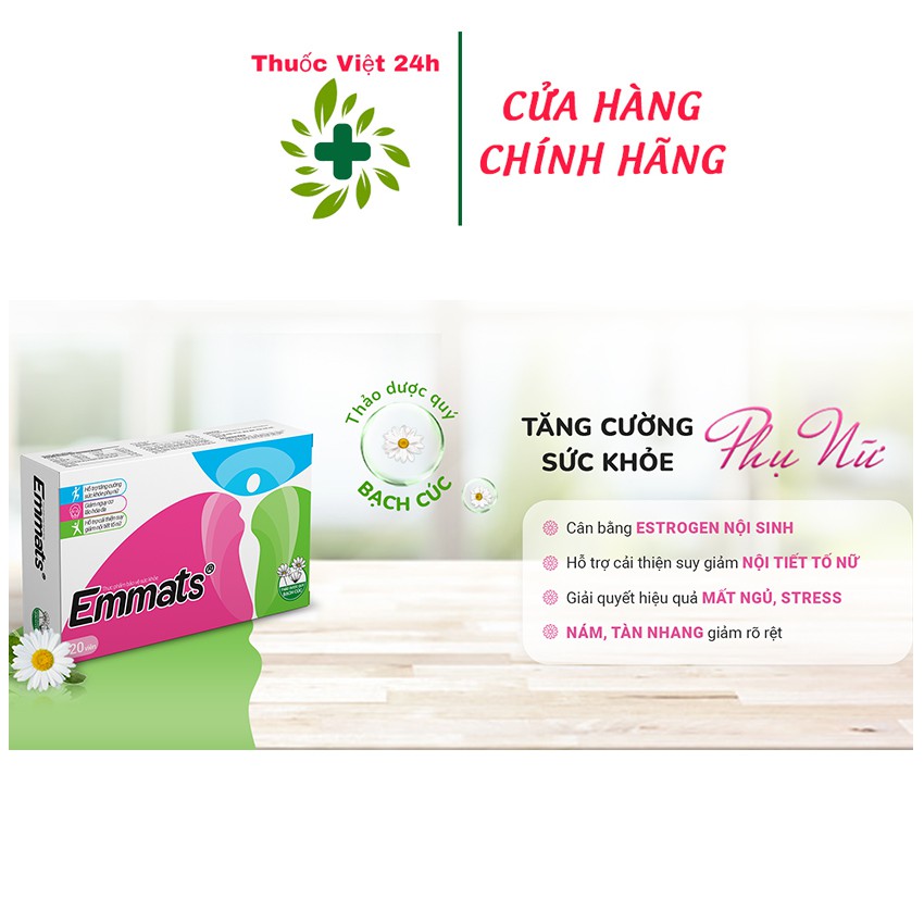 Viên uống bổ sung nội tiết tố Emmats Hộp 20 viên - Thuocviet24h