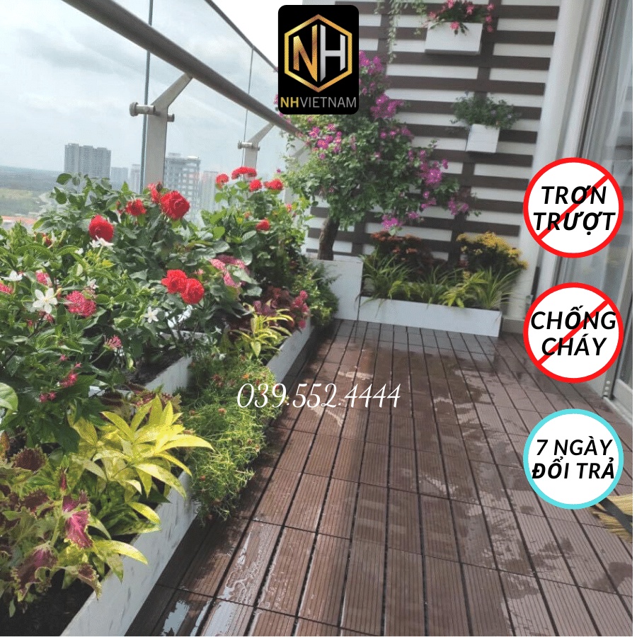 COMBO11 Tấm Nhựa Lót Sàn 5 Nan KT 30*30*2cm - Miếng nhựa giả gỗ Ban Công/Nhà Tắm/Nhà/Sân Vườn/Tiểu Cảnh/Bể Bơi.