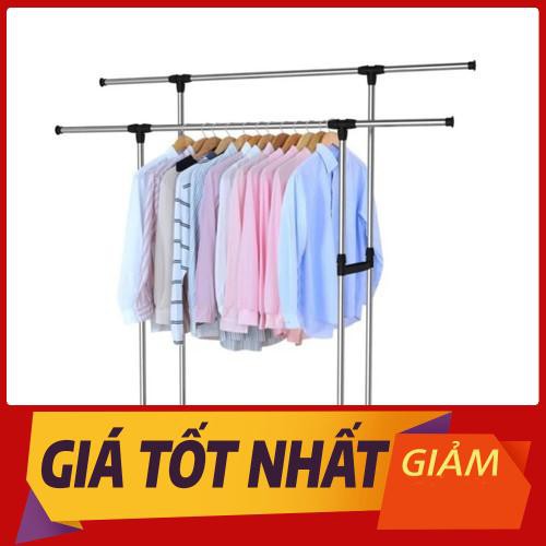 GIẢM GIÁ SÂU Dàn Phơi Quần Áo, Kệ Treo Đồ Inox 2 Tầng