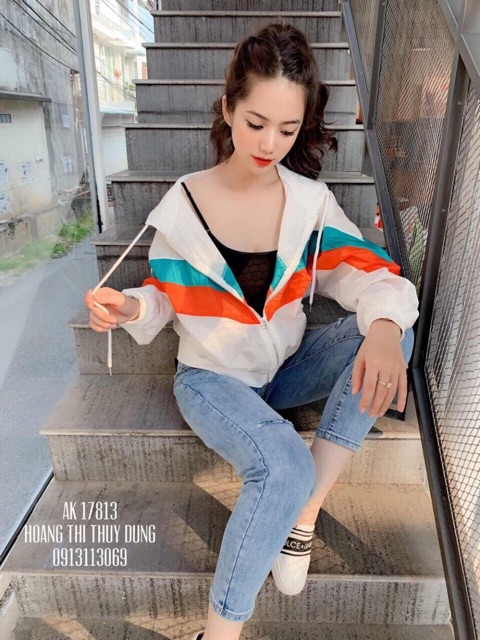 Áo khoác gió nữ 2 lớp có mũ AKHM02 | BigBuy360 - bigbuy360.vn