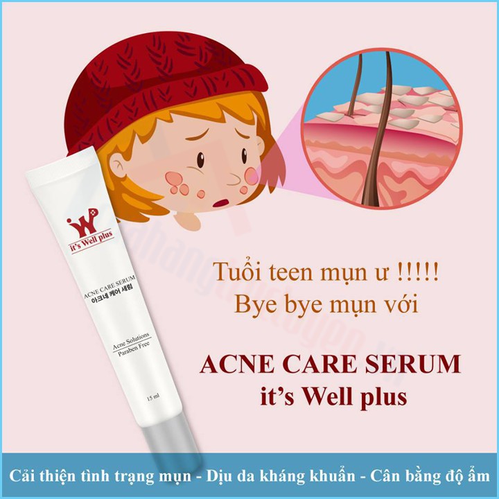 Serum Hỗ Trợ Đặc Trị Mụn Tận Gốc Và Làm Đầy Sẹo Acne Care Serum 15Ml It's Well Plus| Trị Mụn | Trị Thâm Mụn | Tái Tạo Da