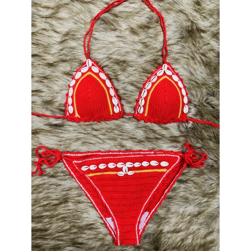 Bikini len móc phong cách boho