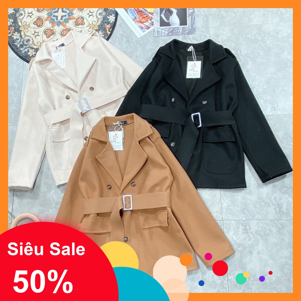 {SẴN}Áo Dạ Nữ Kèm Đai Thời Trang Diện Đi Chơi Siêu Đẹp