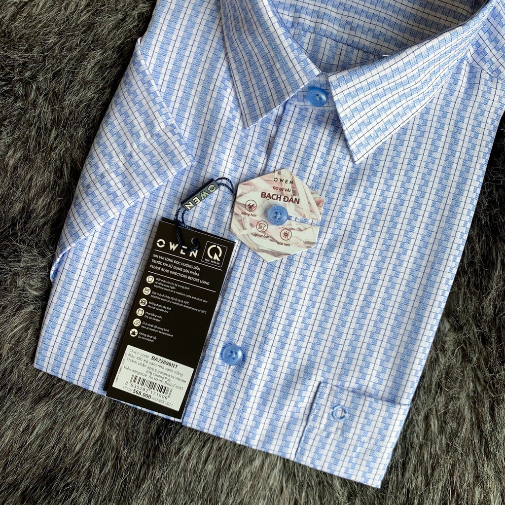 OWEN - Áo sơ mi ngắn tay Owen vải sợi bạch đàn 22696 - Áo sơ mi nam cộc tay | BigBuy360 - bigbuy360.vn