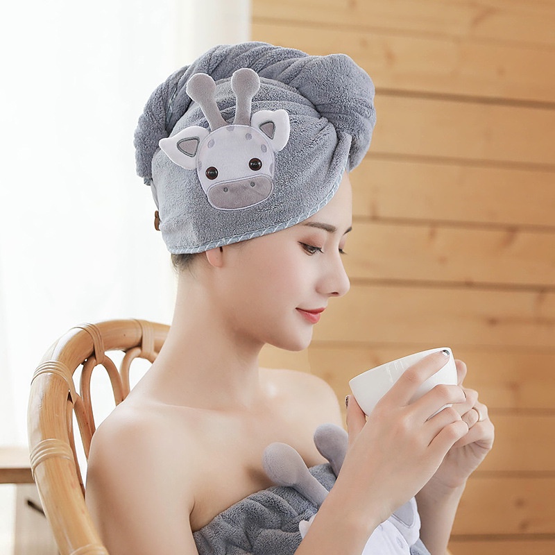 Khăn quấn tóc, mũ trùm đầu thấm nước làm khô tóc