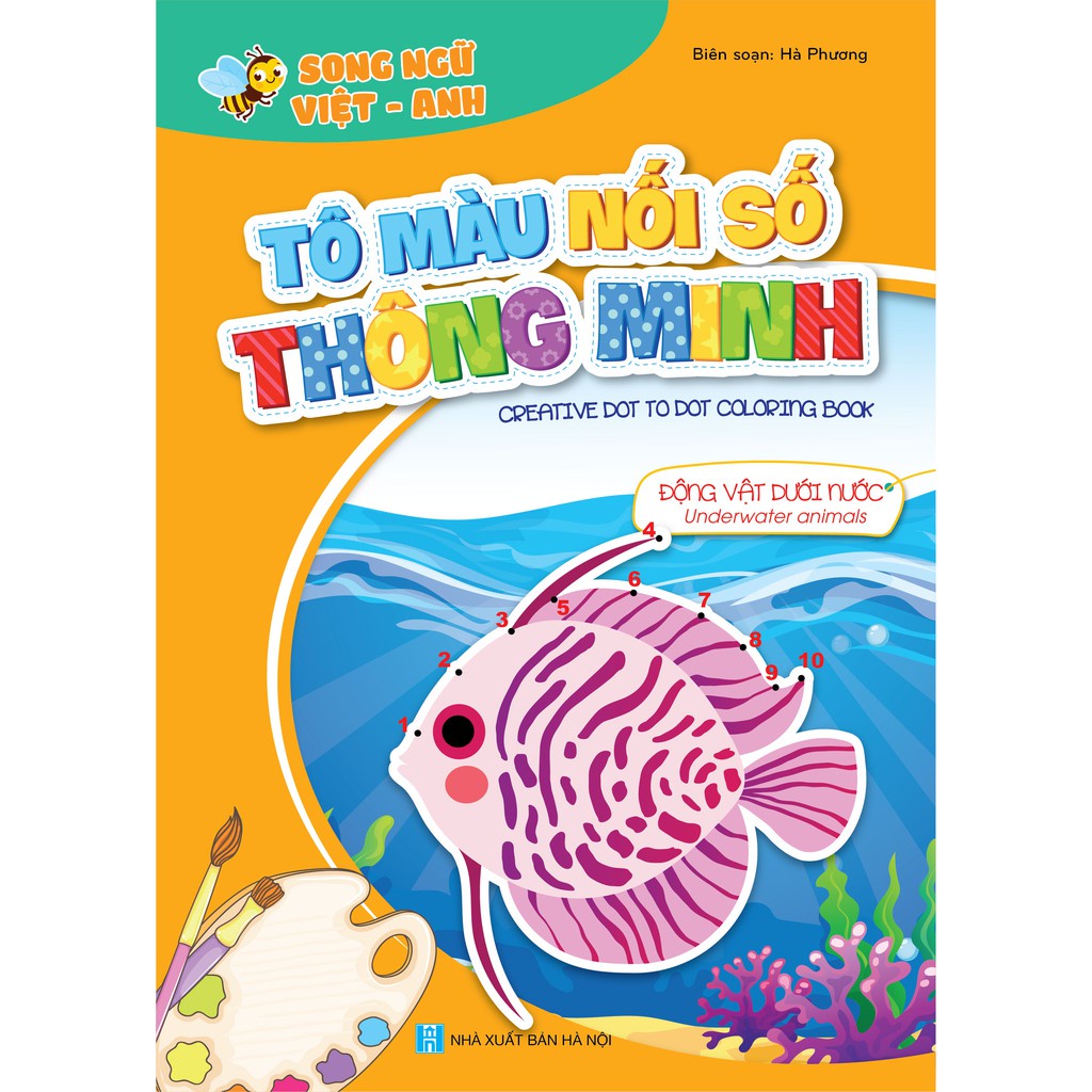 Sách - Bộ Tô Màu Nối Số Thông Minh Song Ngữ AnhViệt (Túi 8 Cuốn)