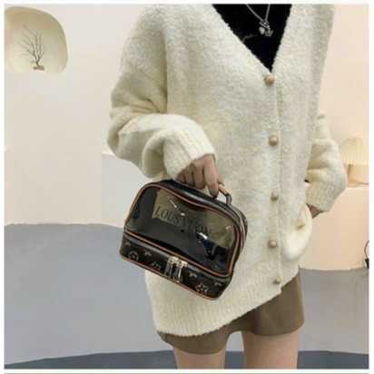Túi đựng mỹ phẩm đồ du lịch LV 2 ngăn chất liệu chống thấm nước cốp đựng đồ hot trend 2022