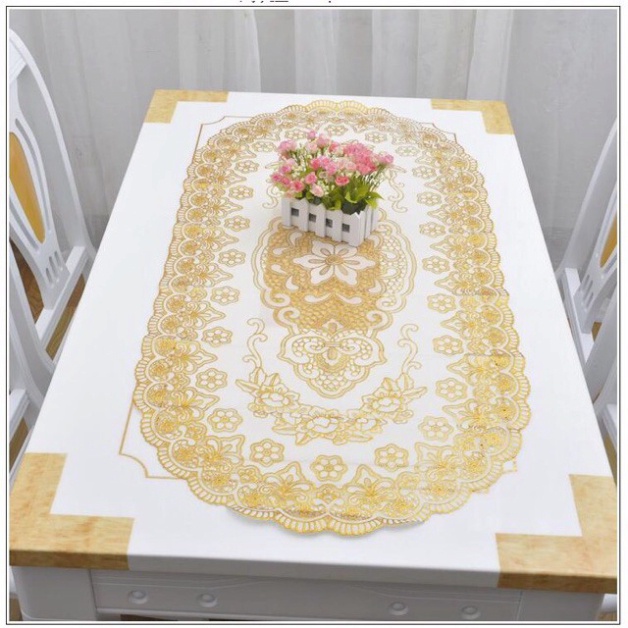 Khăn Trải Bàn PVC Dập Hoa Nổi Trang Trí Combani NC19