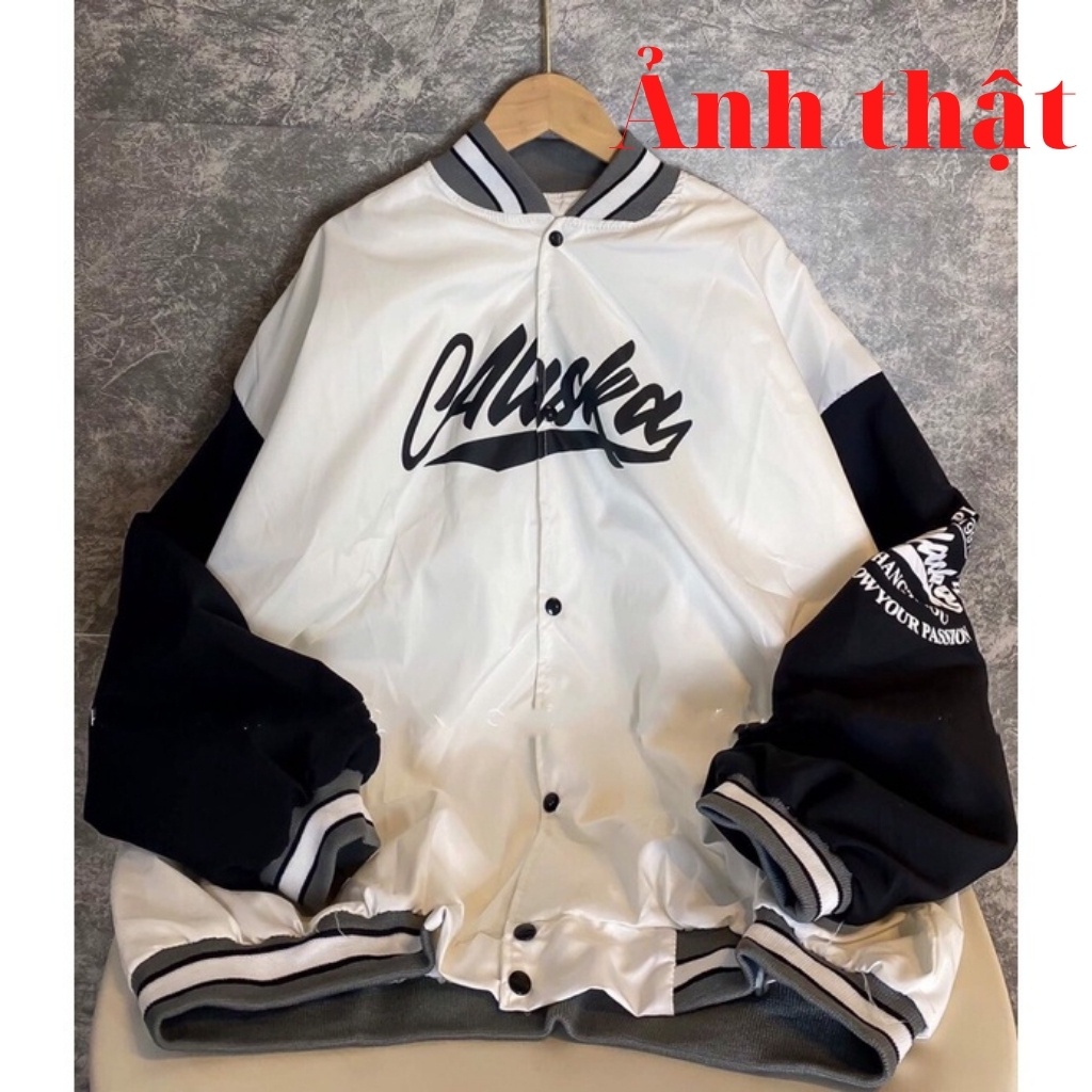 Áo khoác bomber gió 2 lớp Alaska form rộng 70kg unisex dành cho nam nữ đẹp chuẩn ảnh 100% ảnh thật xưởng sỉ nguyễn hoa