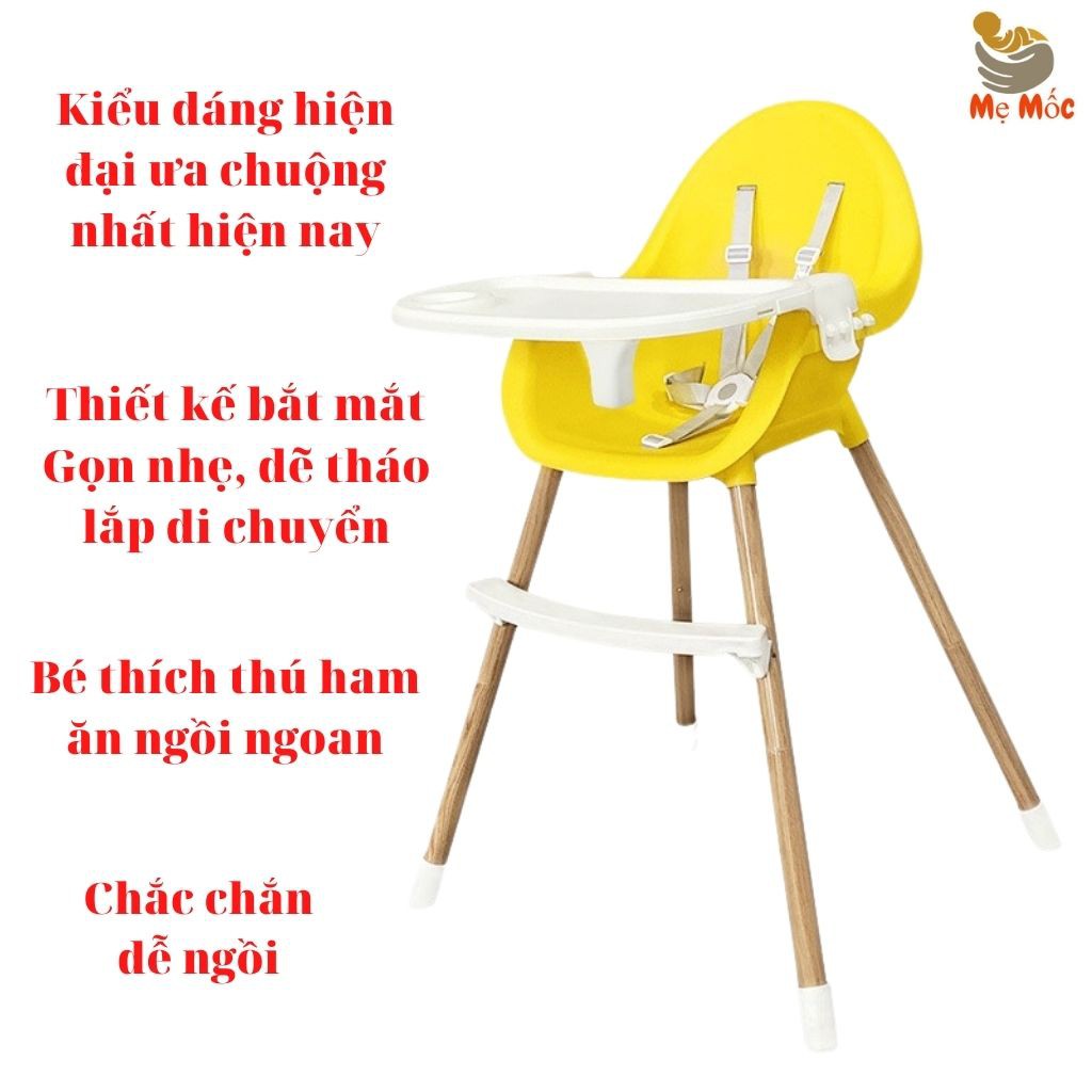 Ghế Ăn Dặm Cao Cấp Điều Chỉnh Độ Cao Tùy Ý, Dây Đai Khóa 5 Chiều An Toàn Chắc Chắn, Bé Ăn Khỏe,Ngoan ngoãn [Shop Mẹ Mốc]