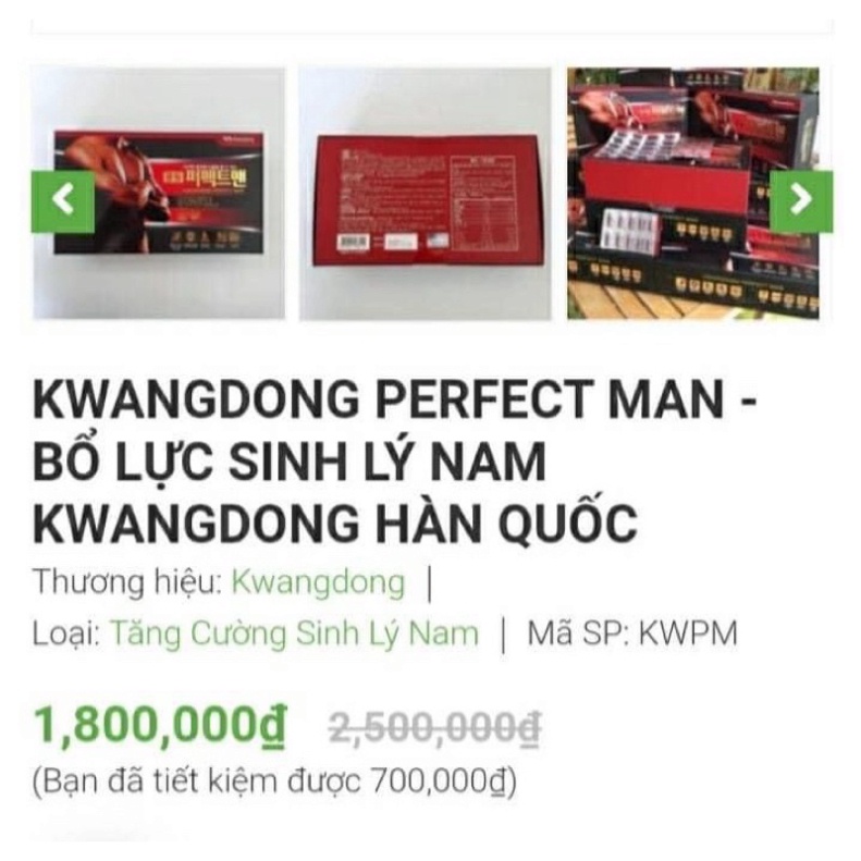 Viên Bổ Nam Giới KWANGDONG PERFECT MAN Hàn Quốc, Hộp 240 viên [ Hàng Mới Về ]