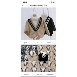 ÁO LEN CỔ LỌ CỔ V xuất hàn