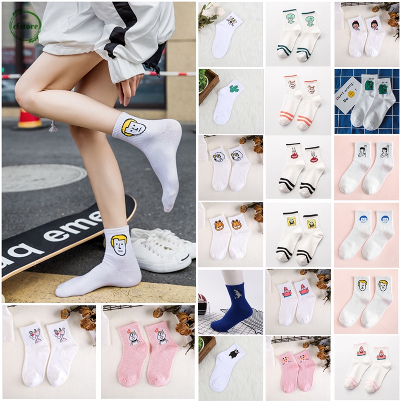 Tất Cotton Trong Suốt Hoạ Tiết Hoạt Hình Đáng Yêu Cho Nữ
