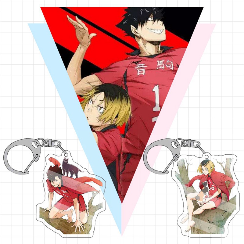 Móc khóa hình nhân vật anime Hinata Shoyo Kozume Kenma Brelok dễ thương