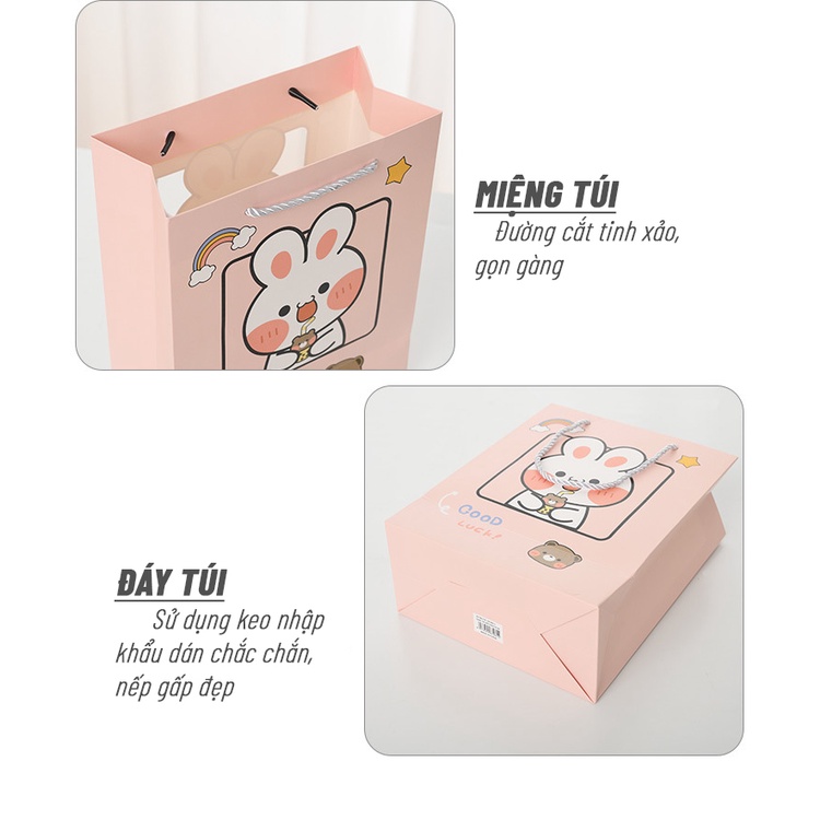 Túi đựng quà giấy sang trọng, Túi gấu gói quà nhiều màu đẹp