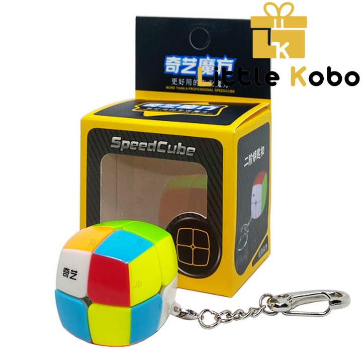 Móc Khóa Rubik 2x2 Stickerless QiYi Cube Rubic 2 Tầng