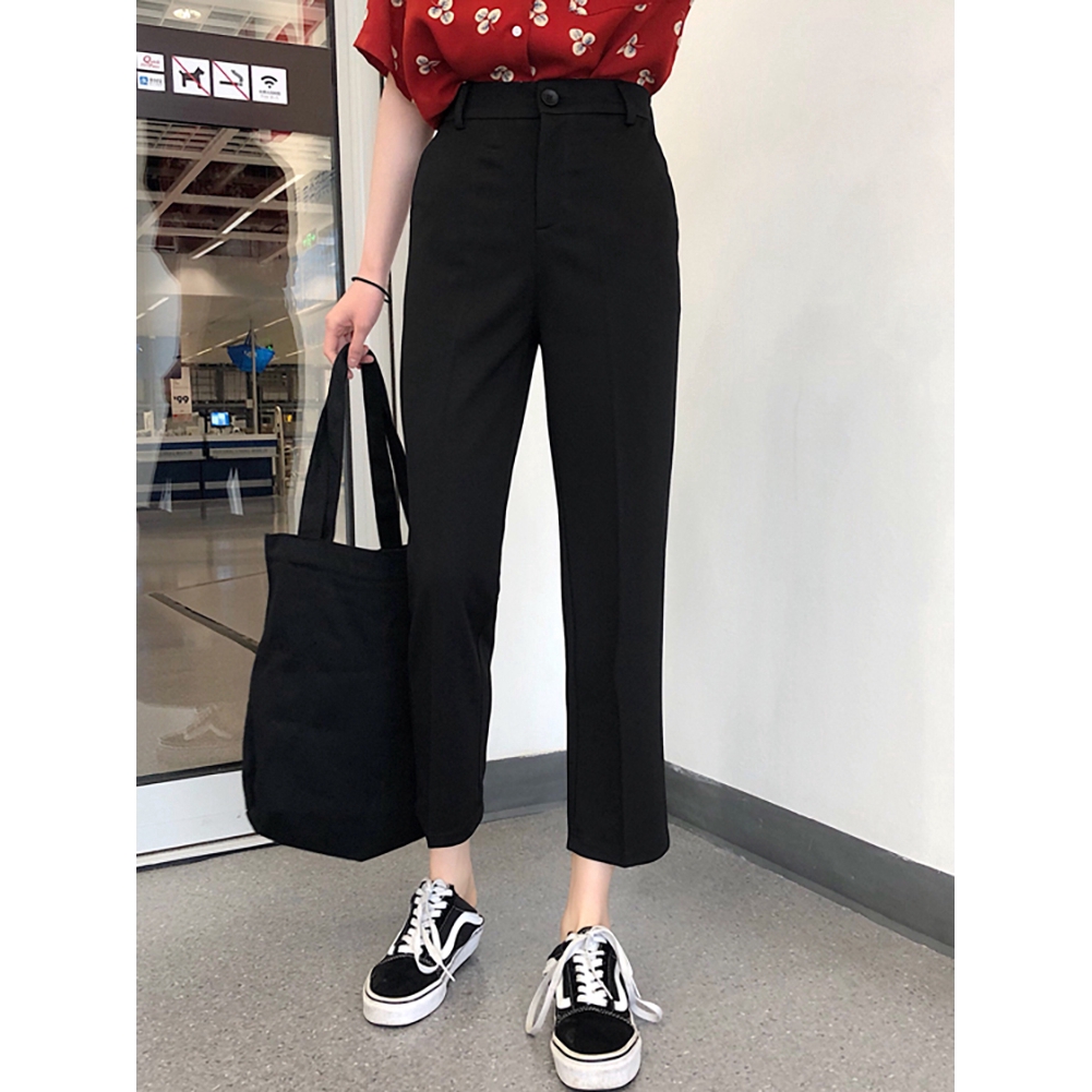 SUXI Quần nữ lưng cao theo phong cách Hàn Quốc