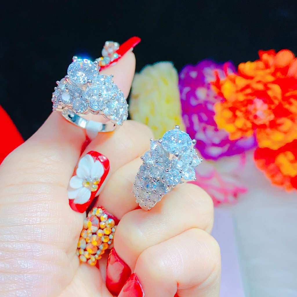 Nhẫn Đá Trắng 💎𝑭𝑹𝑬𝑬𝑺𝑯𝑰𝑷 💎 Giảm 5% Khi Nhập  Nhẫn Đá Pha Lê Đẹp Xưởng Trang Sức