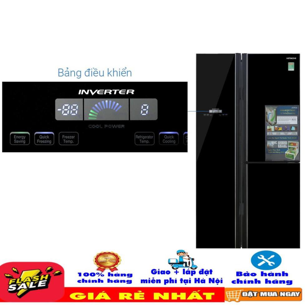 [ VẬN CHUYỂN MIỄN PHÍ KHU VỰC HÀ NỘI ]  Tủ lạnh Hitachi  side by side 3 cửa màu đen R-FM800PGV2(GBK)