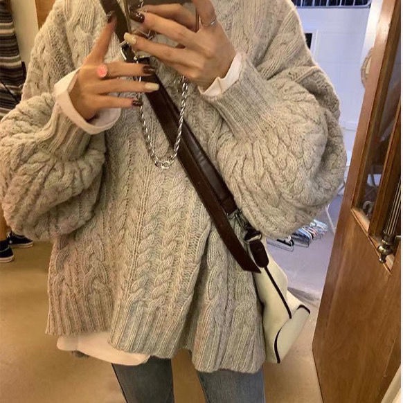 Áo Sweater Dệt Kim Cổ V Kiểu Retro Hàn Quốc Thời Trang Mùa Thu 2022 Cho Nữ
