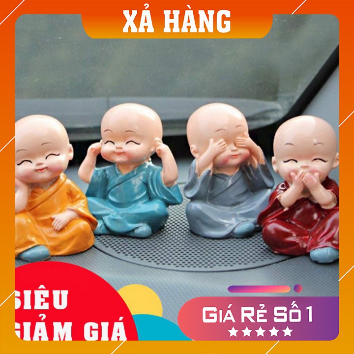 Bộ Tượng Tứ Không ♥️FREESHIP♥️ Bộ Tượng 4 Chú Tiểu Tứ Đại Giai Không Mini Trang Trí