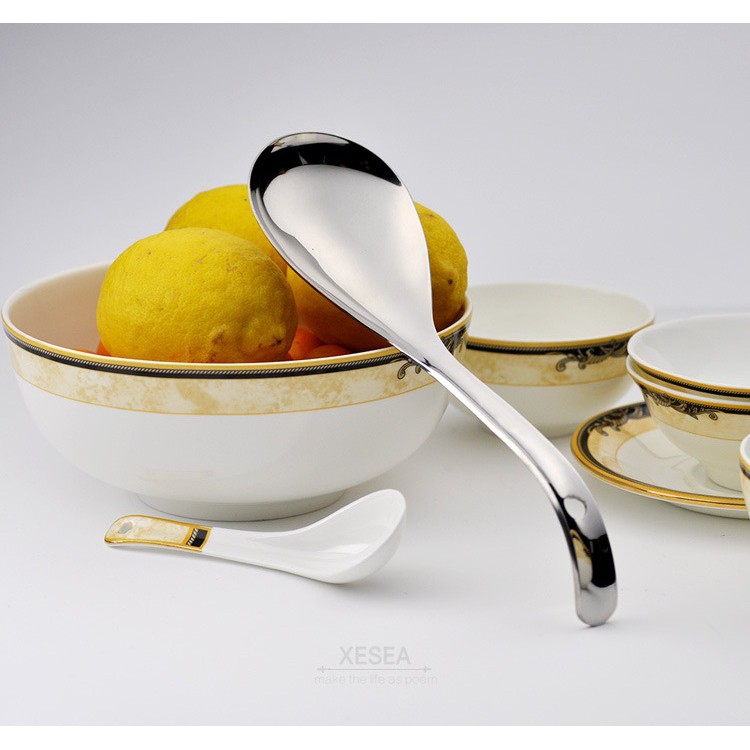 Vá - muỗng bới cơm, múc canh inox 304 - 23x6.5cm 99g