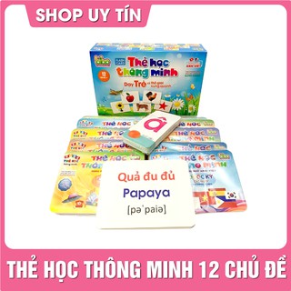 Bộ thẻ học thông minh 12 chủ đề cho bé 0 - 6 tuổi loại to - bộ thẻ học Glenn Doman