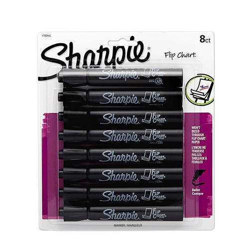 Vỉ 8 màu bút lông dầu viết bảng giấy chuyên dụng Sharpie Flip Chart