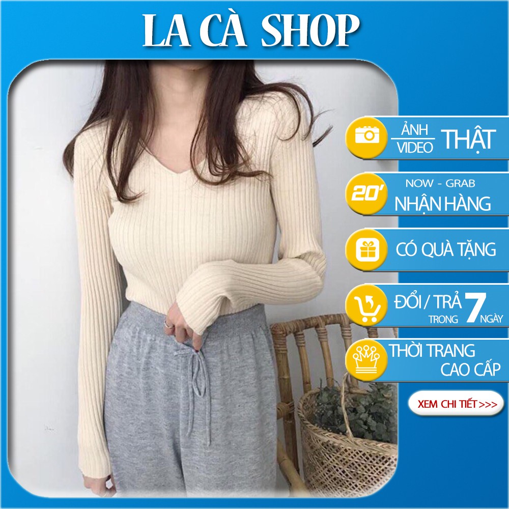 [HÀNG SẴN] Áo len mỏng cổ tim nhiều màu