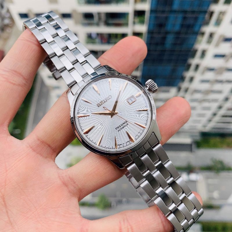 ĐỒNG HỒ NAM Seiko Presage Cocktail SRPB47J1 MÁY CƠ AUTOMATIC LỘ MÁY