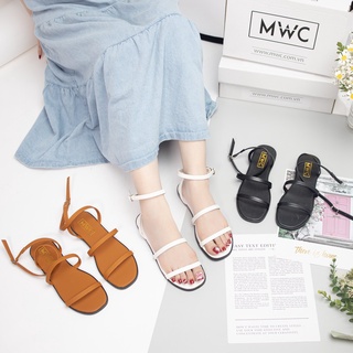 Sandal MWC 2659 - Giày sandal Nữ Đế Bệt 2 Quai Ngang Dây Mảnh