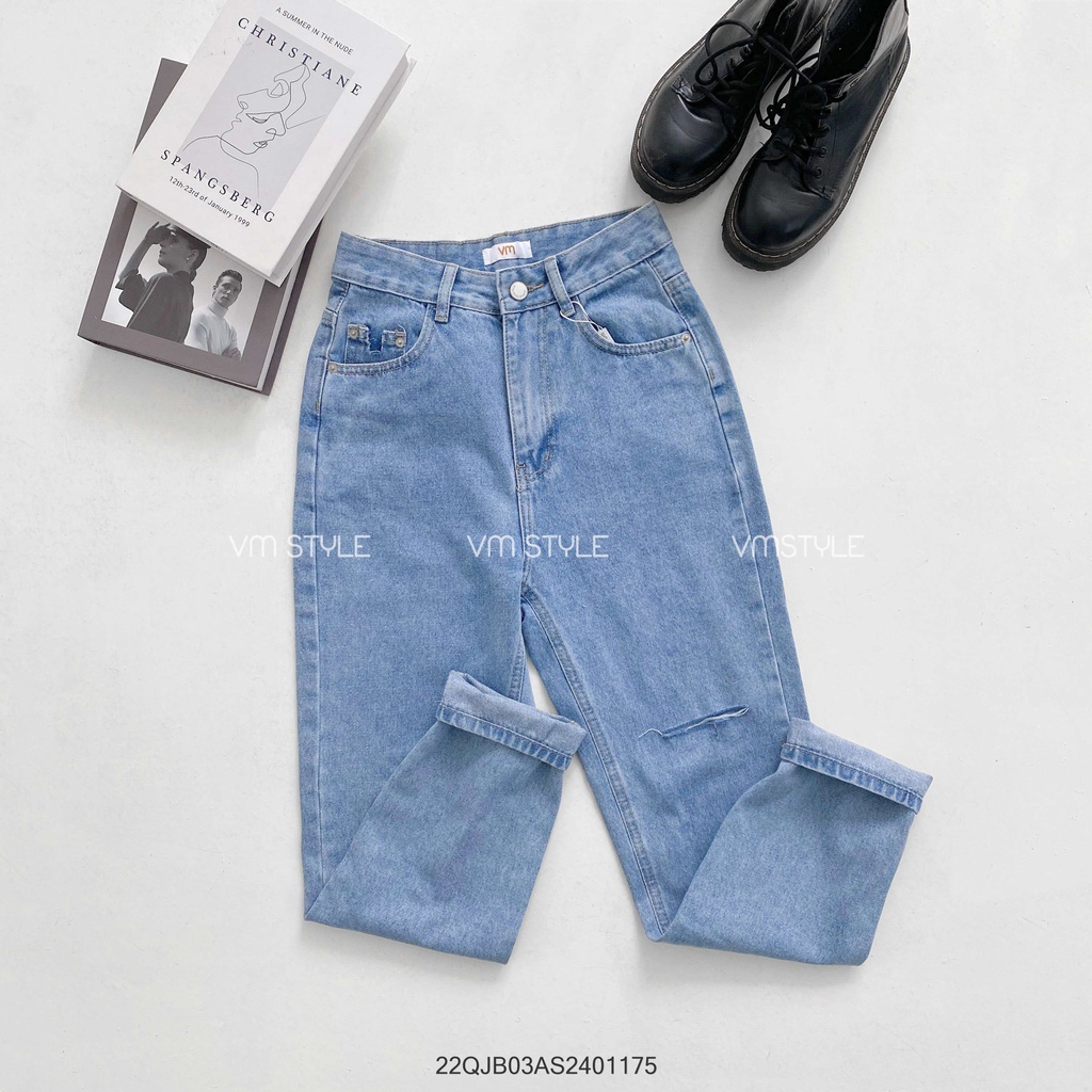 Quần baggy jean nữ cắt đùi lai thường (không co giãn) 0036 ulzzang thời trang VM STYLE 22QJB03AS2401