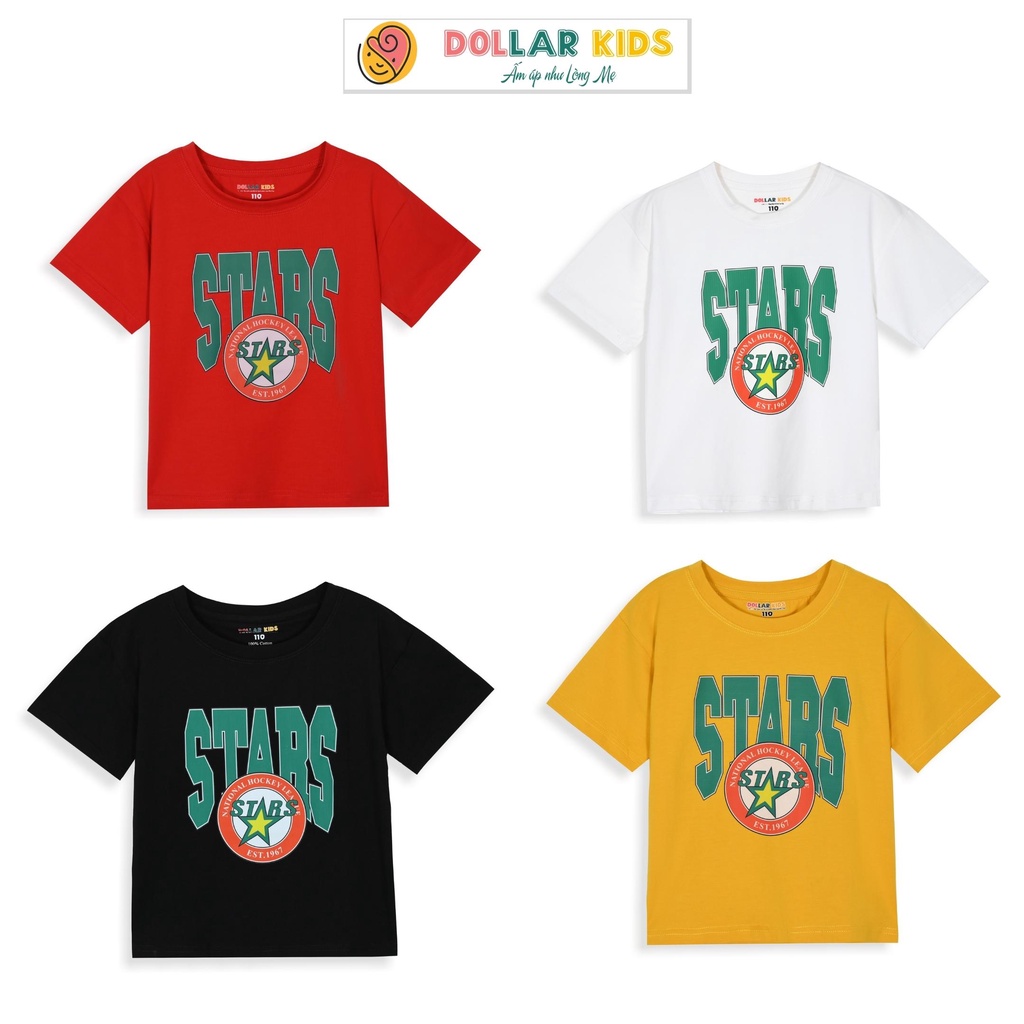 Mã STARS giảm 10% đơn 99K] Áo Phông Cộc Tay Dollar Kids Cho Bé Trai (3 - 10Tuổi) 100%Cotton Vải Co Giãn Thoáng Mát