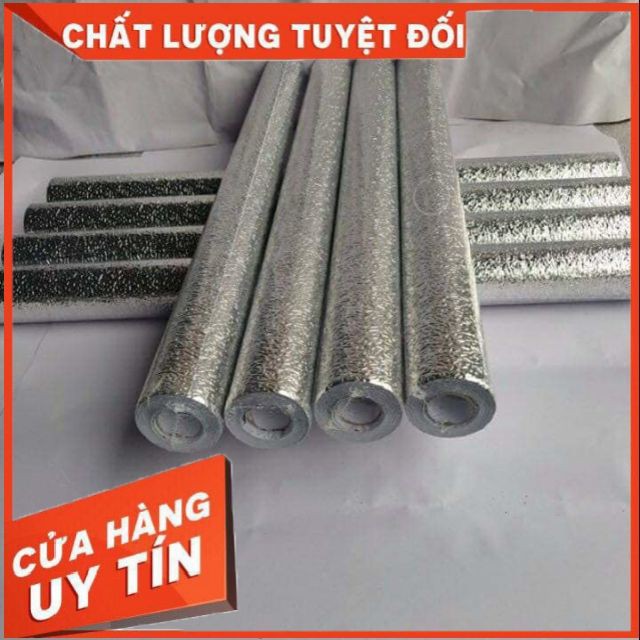 Giấy bạc dán bếp dán tường cách nhiệt hàng cao cấp mẫu mới tráng nhôm kích thước 60cm*3m