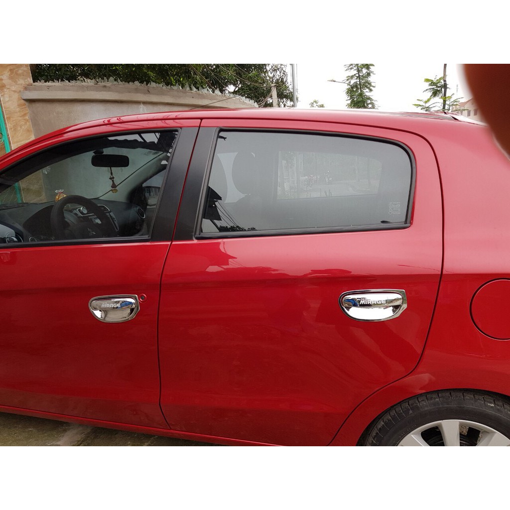 Bộ ốp tay cửa + hõm cửa mạ crom xe Mitsubishi Mirage 2013-2020